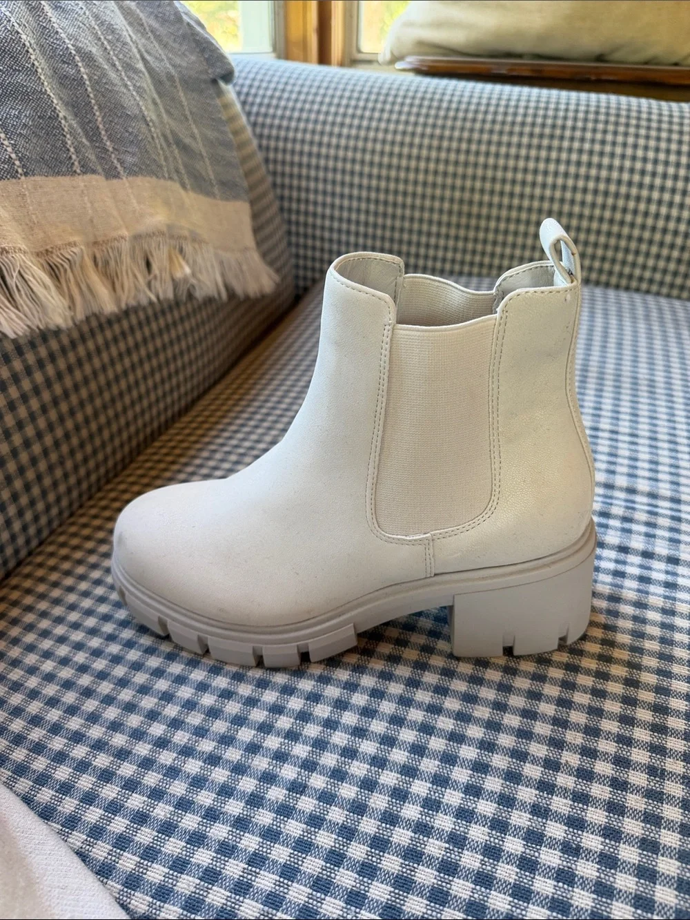 MIA White Chelsea Lug-Platform Ankle Boot
